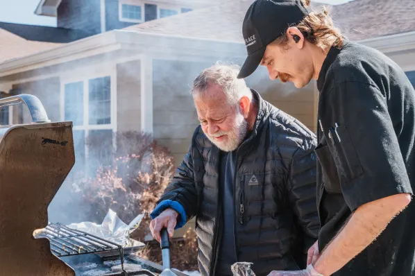 residents barbequing