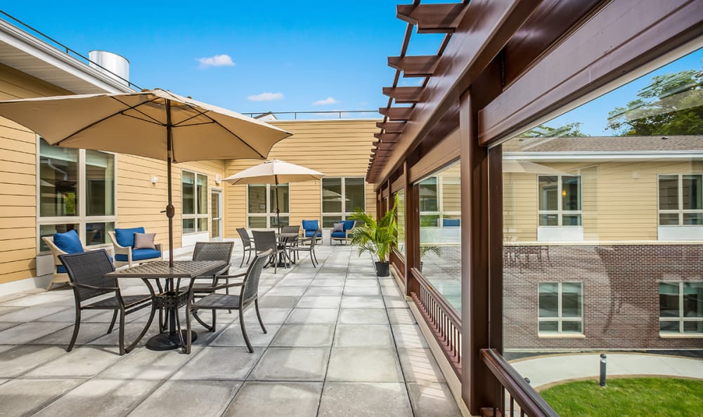 Patio at Cascade Creek in Rochester, Minnesota.