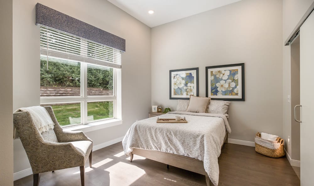A spacious bedroom at Cascade Creek in Rochester, Minnesota.