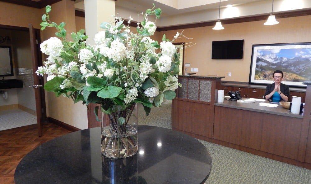 Lobby at our senior care facility in Littleton