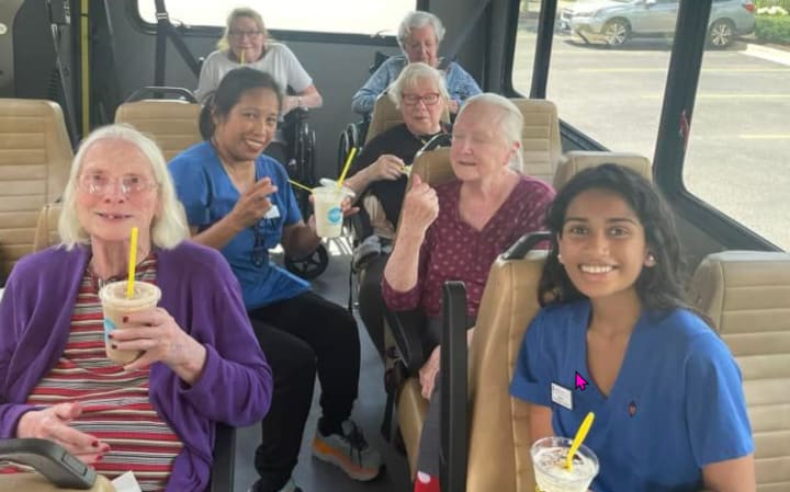 Emerald Place Memory Care summer outing for ice cream