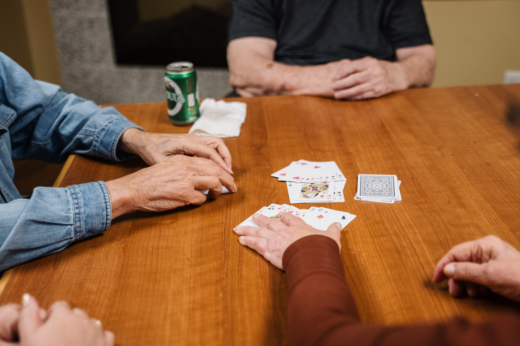 Residents playing poker
