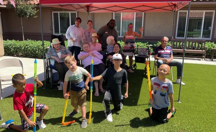 Vineyard Place Memory Care intergenerational picnic fun day
