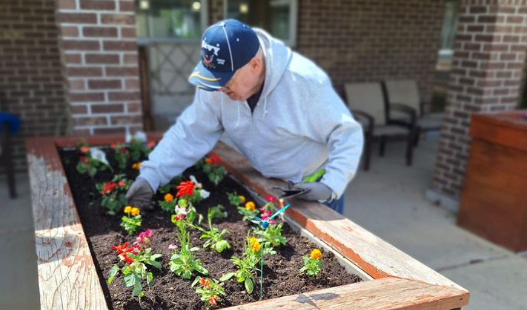 Harvester Place Memory Care Planting Flowers